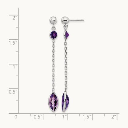 Amethyst Post Dangle Earrings — photo set