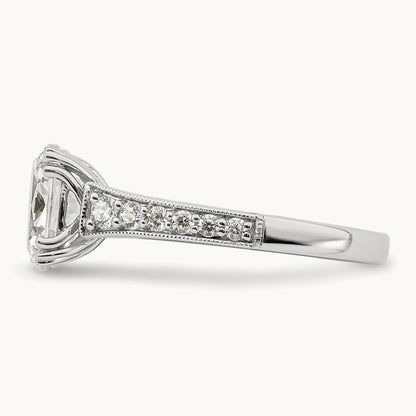 1 1/2ct Oval Semi-Mount Engagement Dia Ring, 14K White Gold