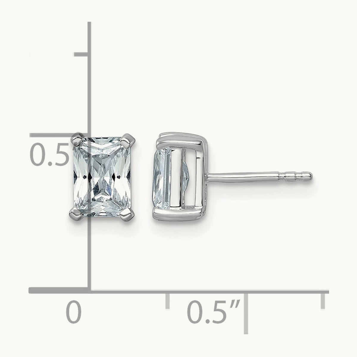 Radiant Four-Prong Stud Earrings, 0.50-6.00 ct tw Lab-Grown Diamond — 2 ct, 14K White Gold