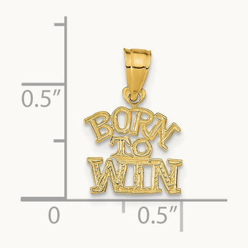 BORN TO WIN Pendant, 14K