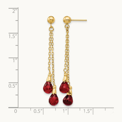 Garnet Dangle Earrings — photo set