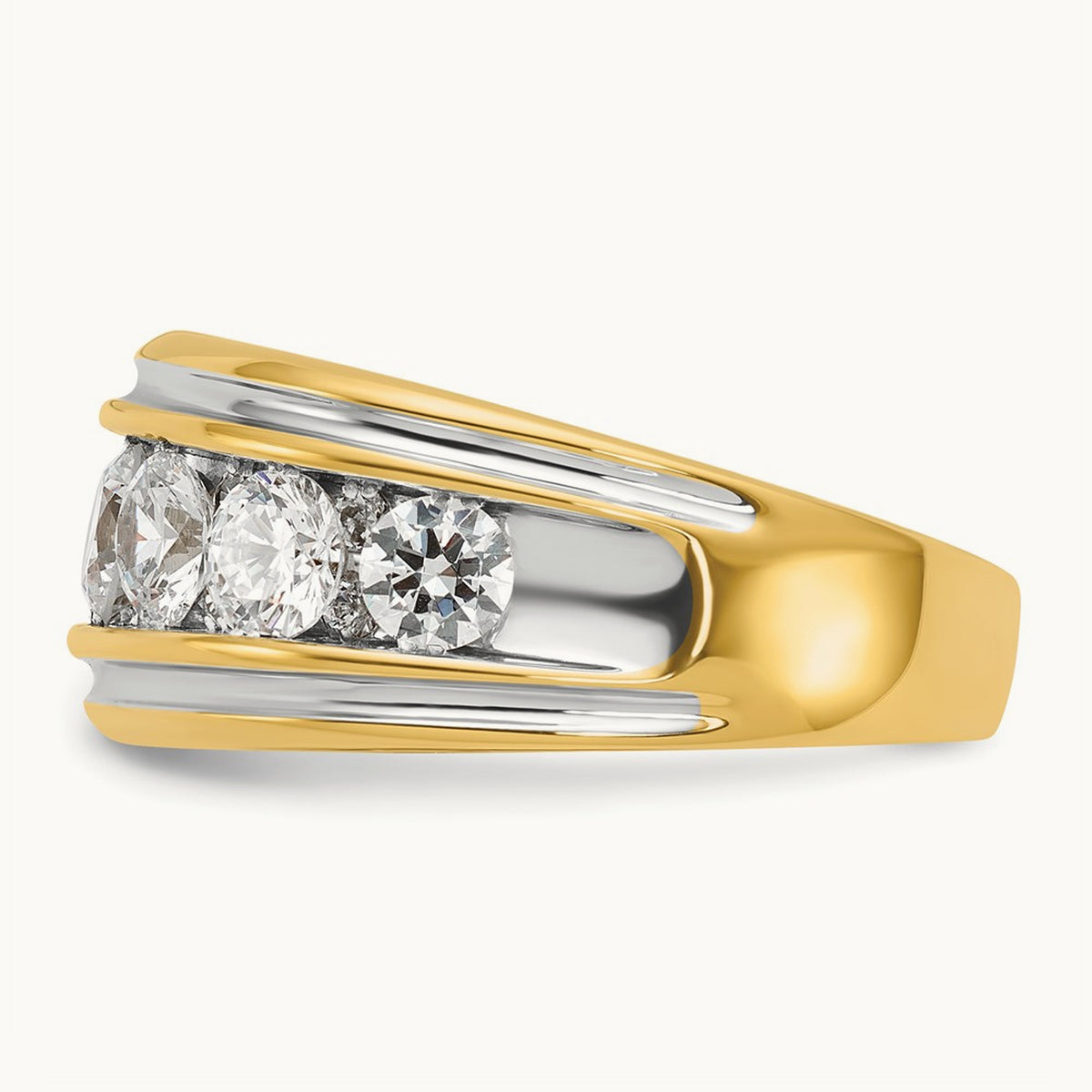 With White RH Men's Ring, 3.00 ct tw Lab-Grown Diamond