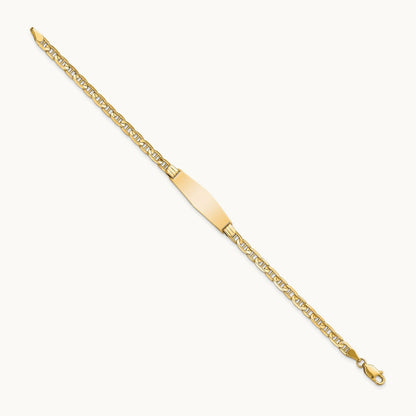 Soft Diamond Shape Anchor Link ID Bracelet, 14K