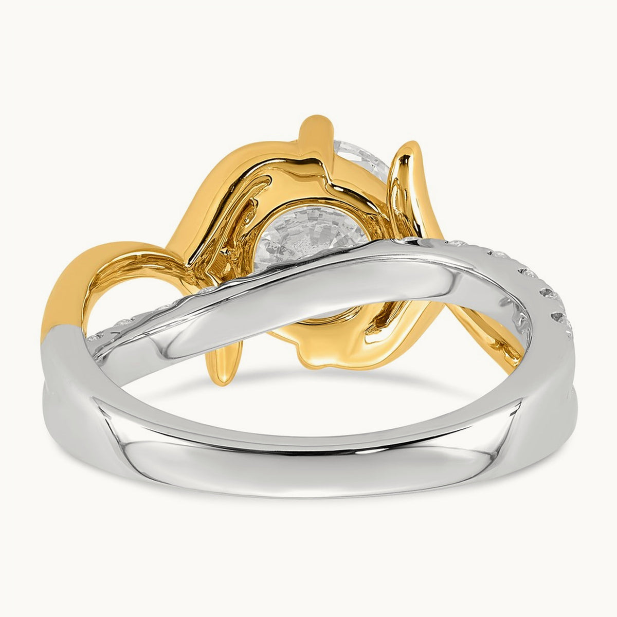 14ktt Certified Round Center Lab Grown Diamond VS+ F+ Ring