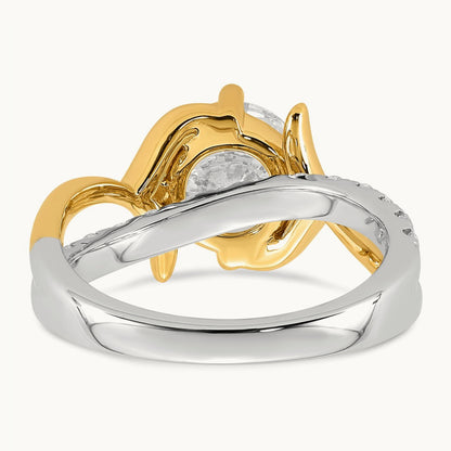 14ktt Certified Round Center Lab Grown Diamond VS+ F+ Ring