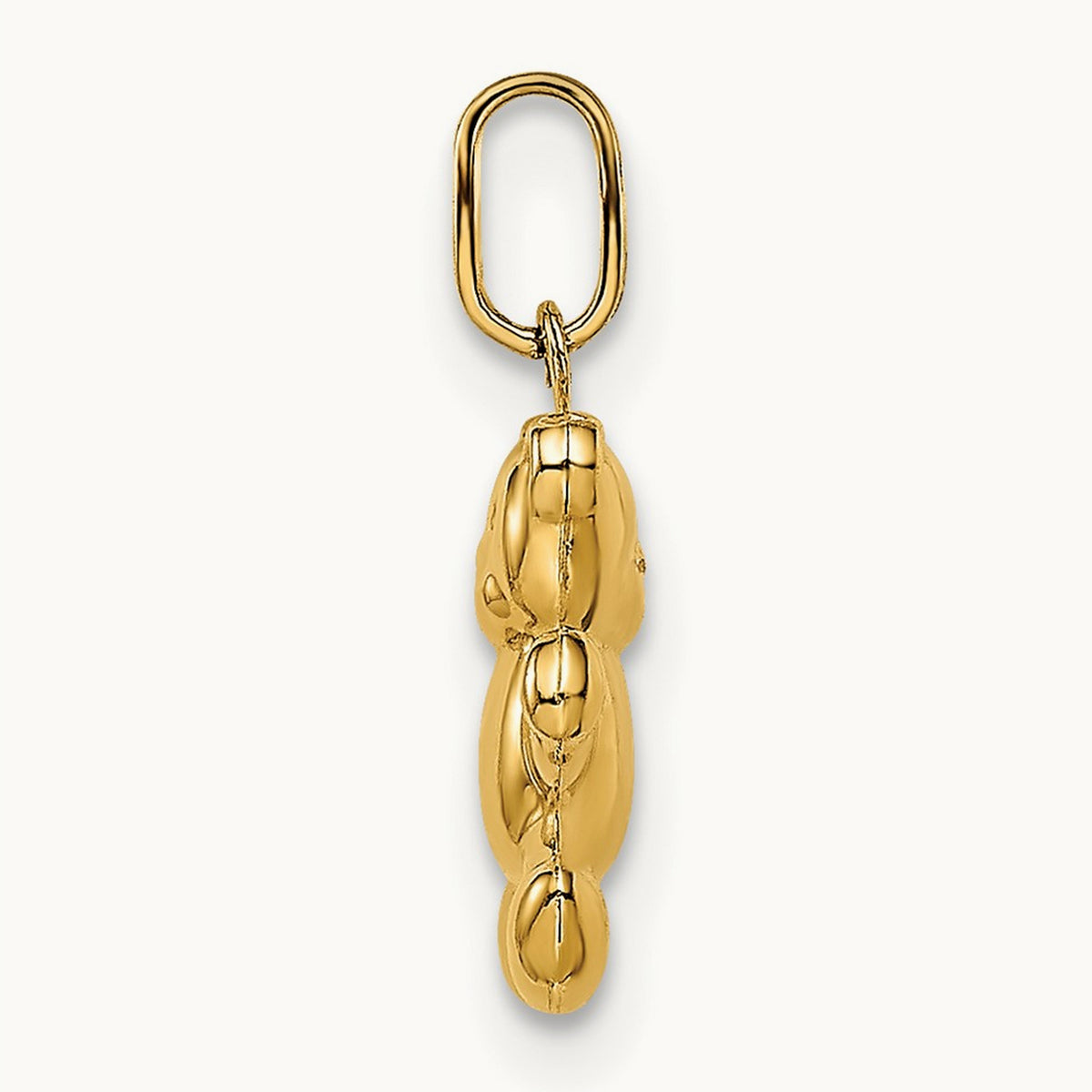 Polished Puffed Teddy Bear Pendant, 14K
