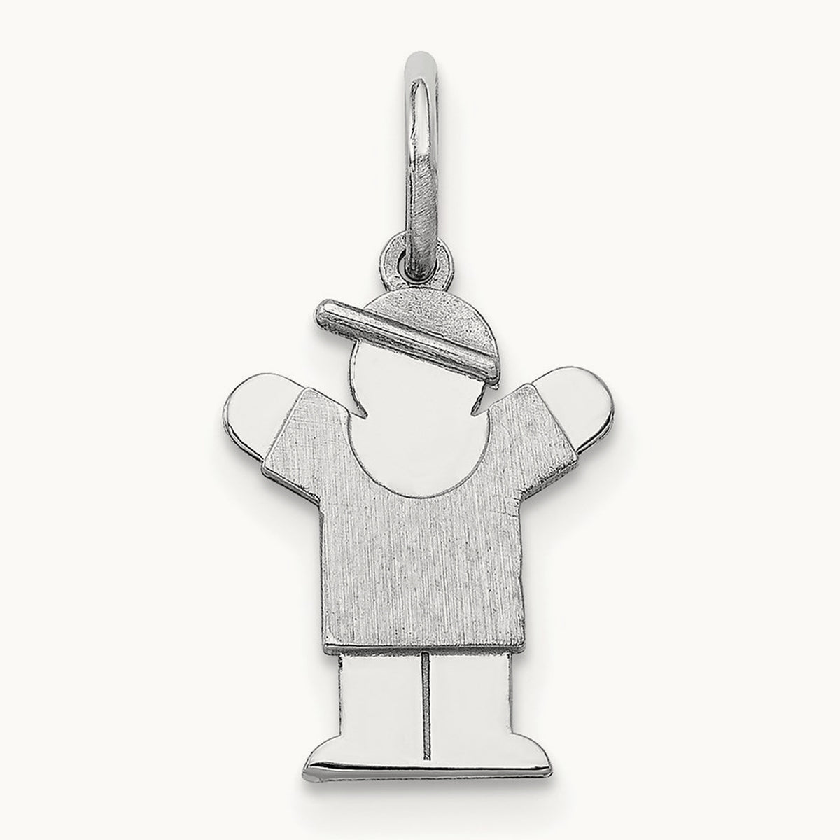 Mini Boy Love Charm — 14K White Gold