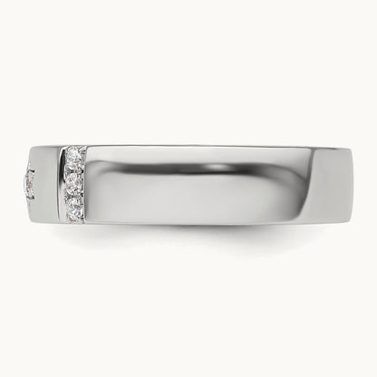 Star of David Diamond Womens Complete Wedding Band, 14K White Gold