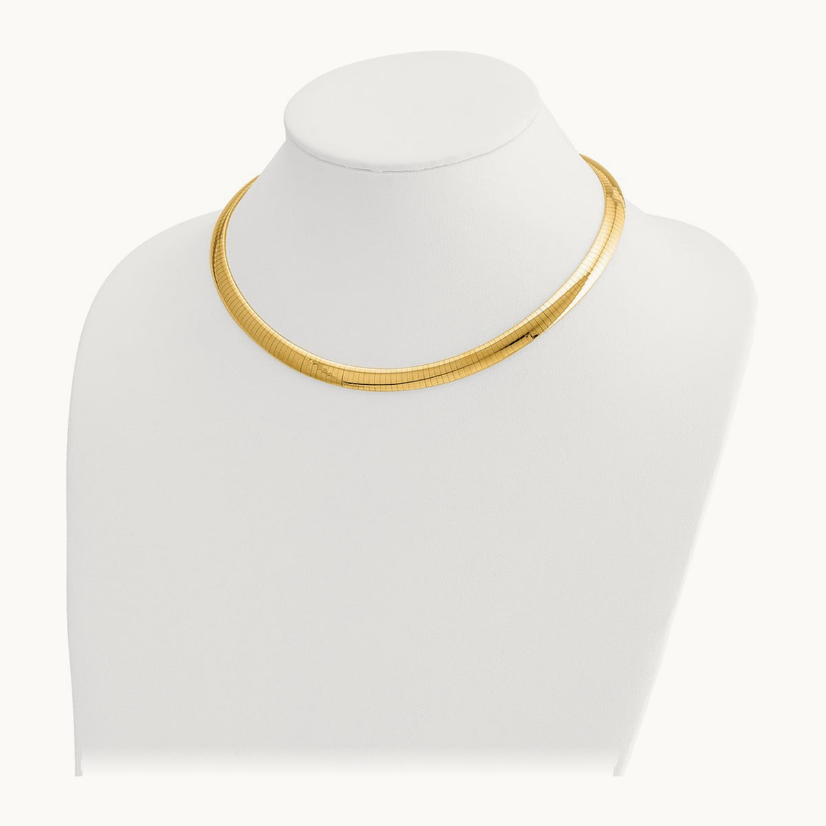 Domed Omega Necklace — 14K Yellow Gold, 16mm, 8mm