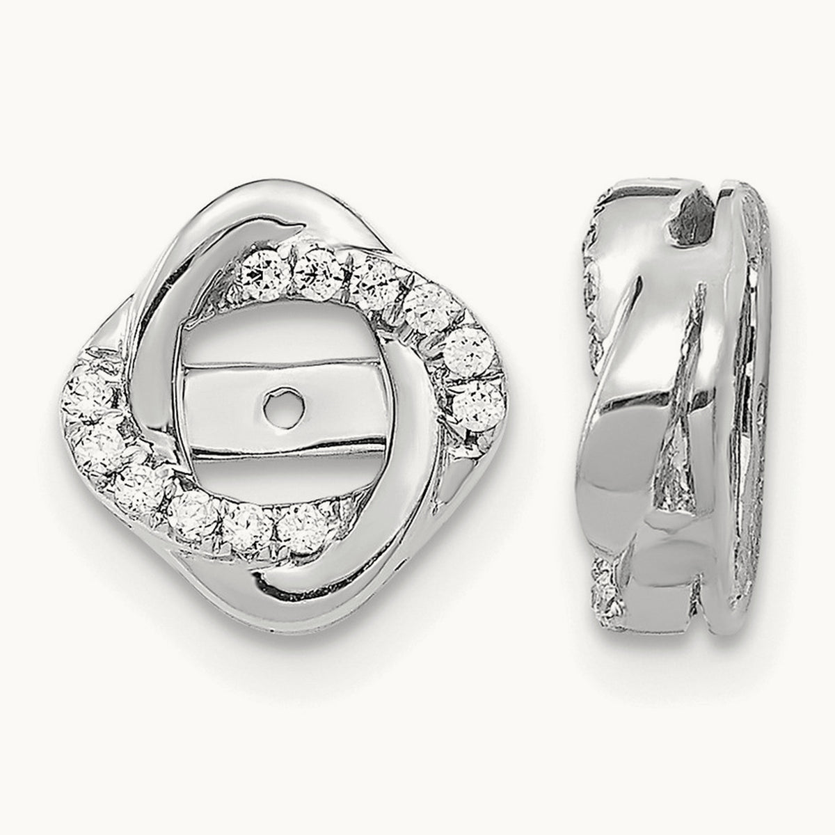 Diamond Jacket Earrings, 14K White Gold