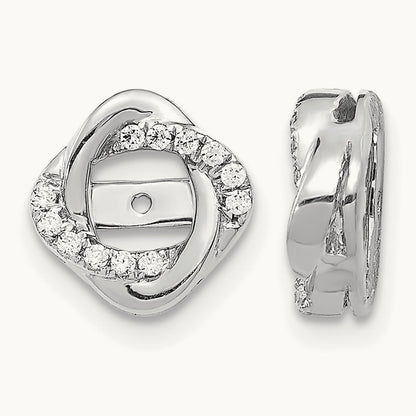 Diamond Jacket Earrings, 14K White Gold