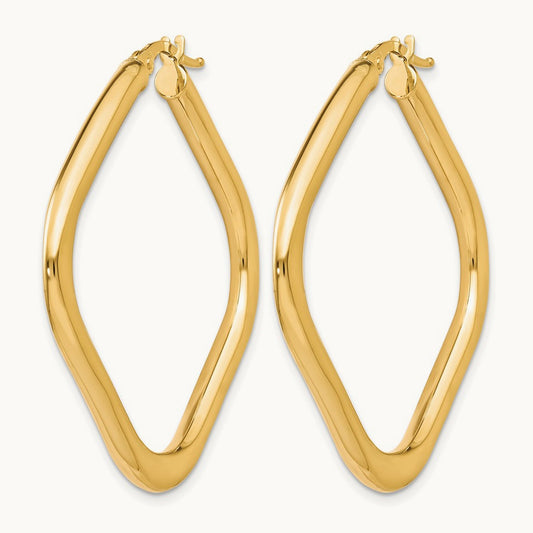 Polished Square Hoop Earrings — Leslie's — 10K Yellow Gold
