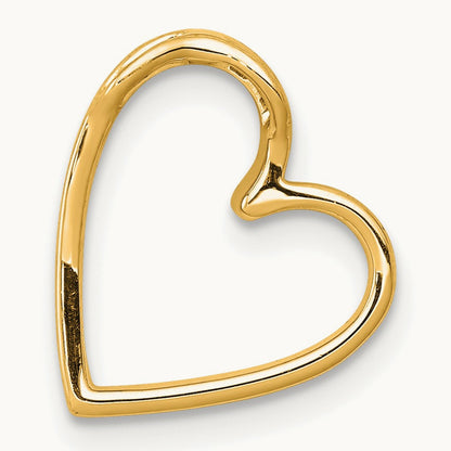 Diamond Vintage Heart Chain Slide — 14K Yellow Gold