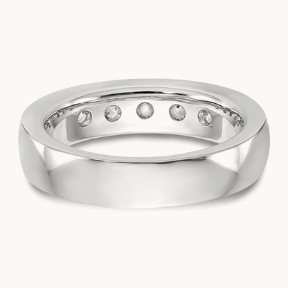 5-Stone Diamond Channel Band, 14K White Gold