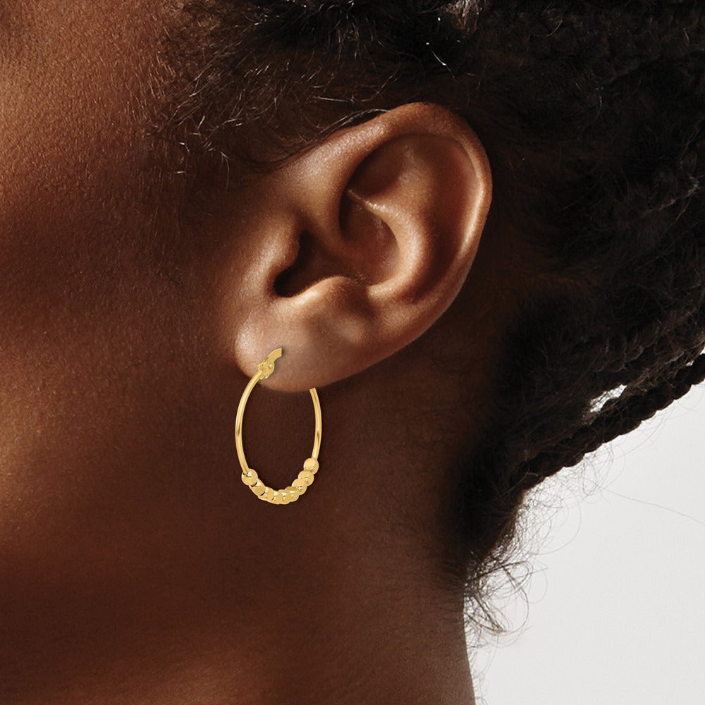 Polished Beads Hoop Earrings — 23.5mm