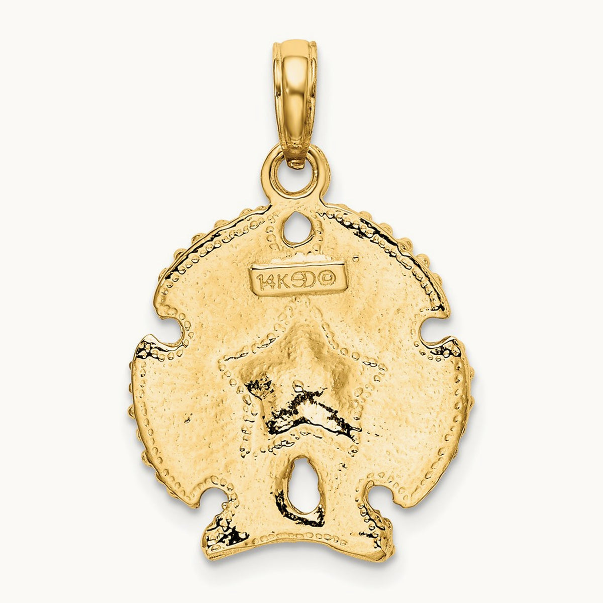 Textured Sand Dollar Charm, 14K