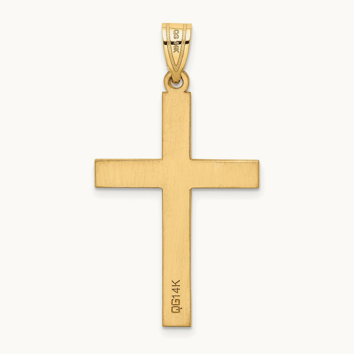 Polished .02ct. Diamond Cross Pendant, 14K