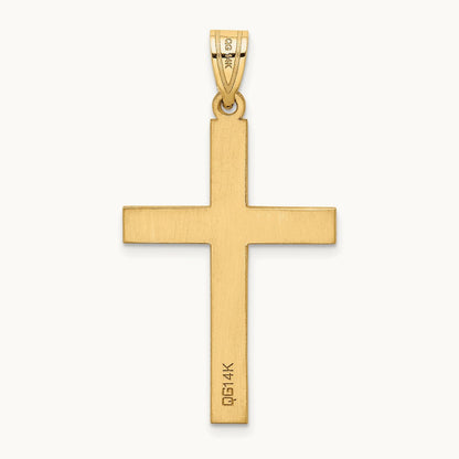 Polished .02ct. Diamond Cross Pendant, 14K