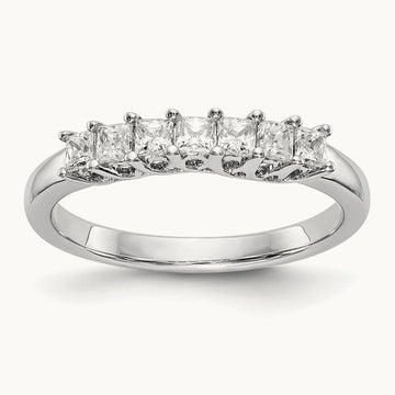 7-Stone Diamond Band, 14K White Gold