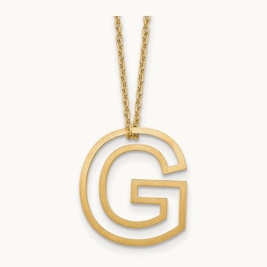 Sterling Silver/Gold-Plated Cut Out Slide Initial G Necklace