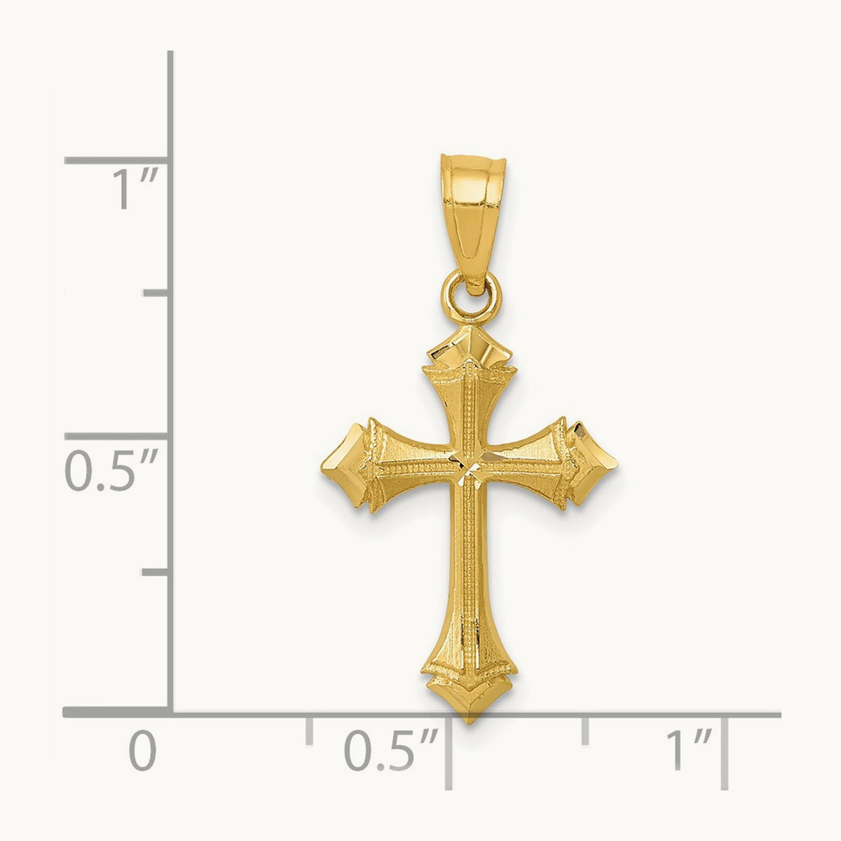 Diamond-cut Passion Cross Charm, 14K