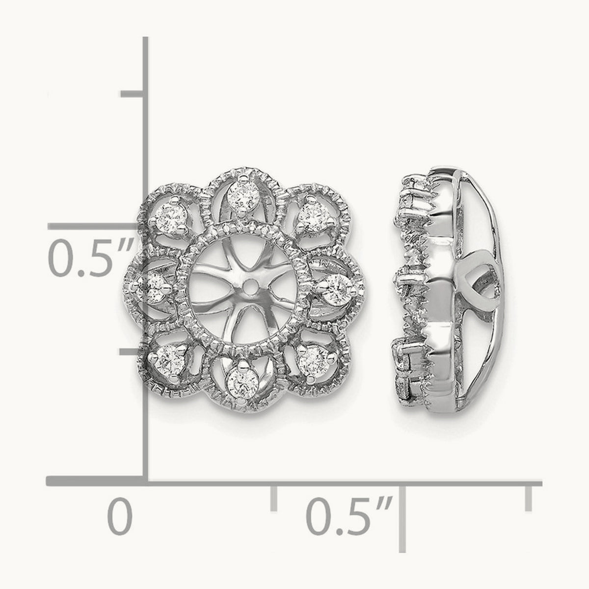 Earring Jacket, 0.25 ct tw Lab-Grown Diamond — 14K White Gold