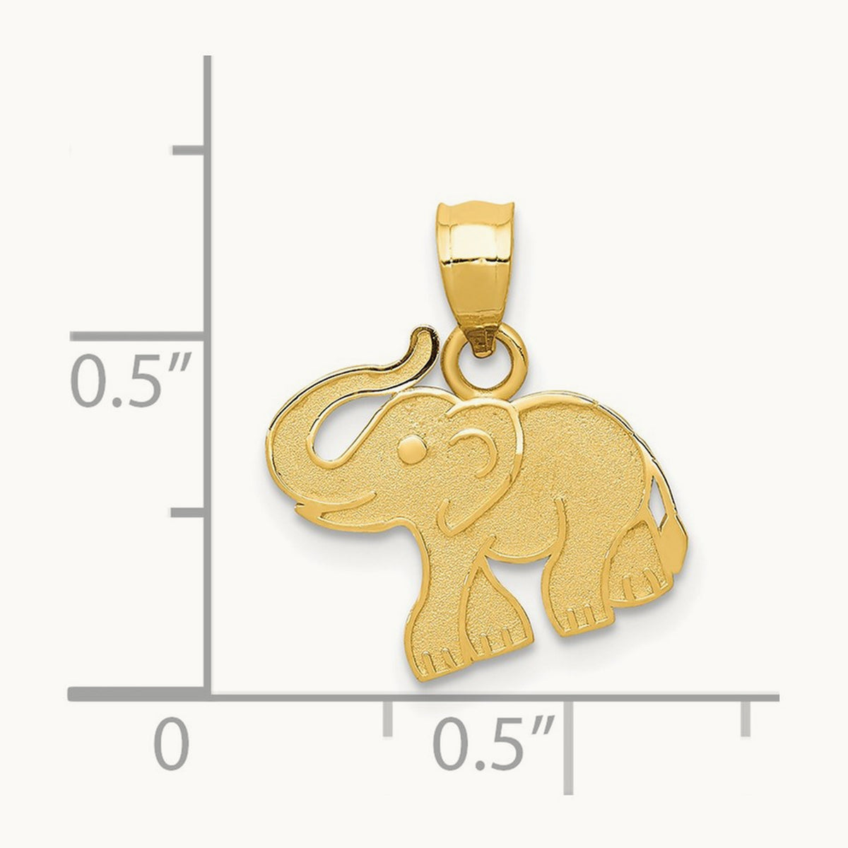 Elephant Charm, 14K