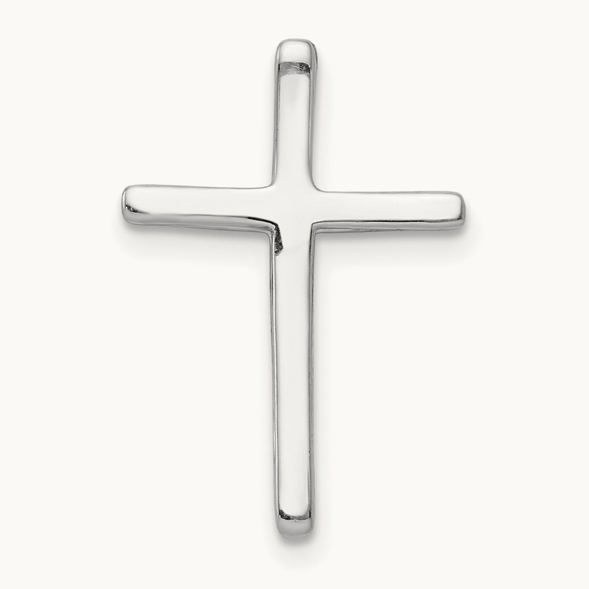 Diamond Cross Chain Slide — 14K White Gold