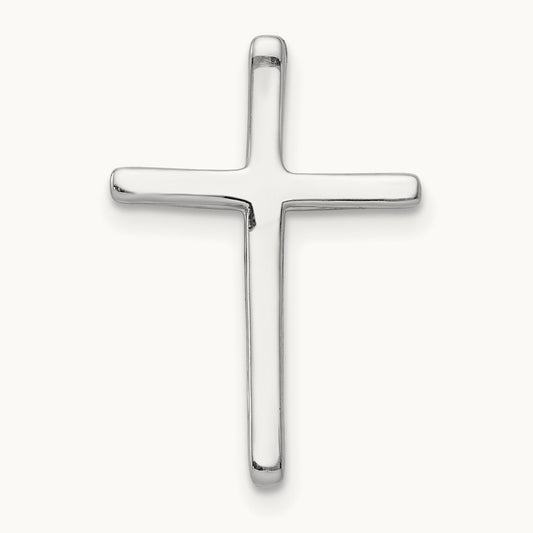 Diamond Cross Chain Slide — 14K White Gold
