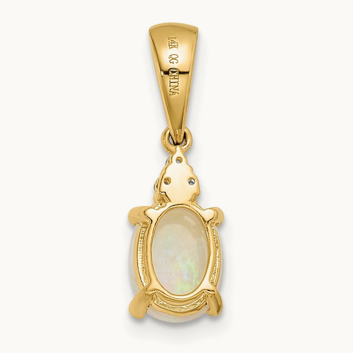 Austrian Opal and Diamond Pendant, 14K