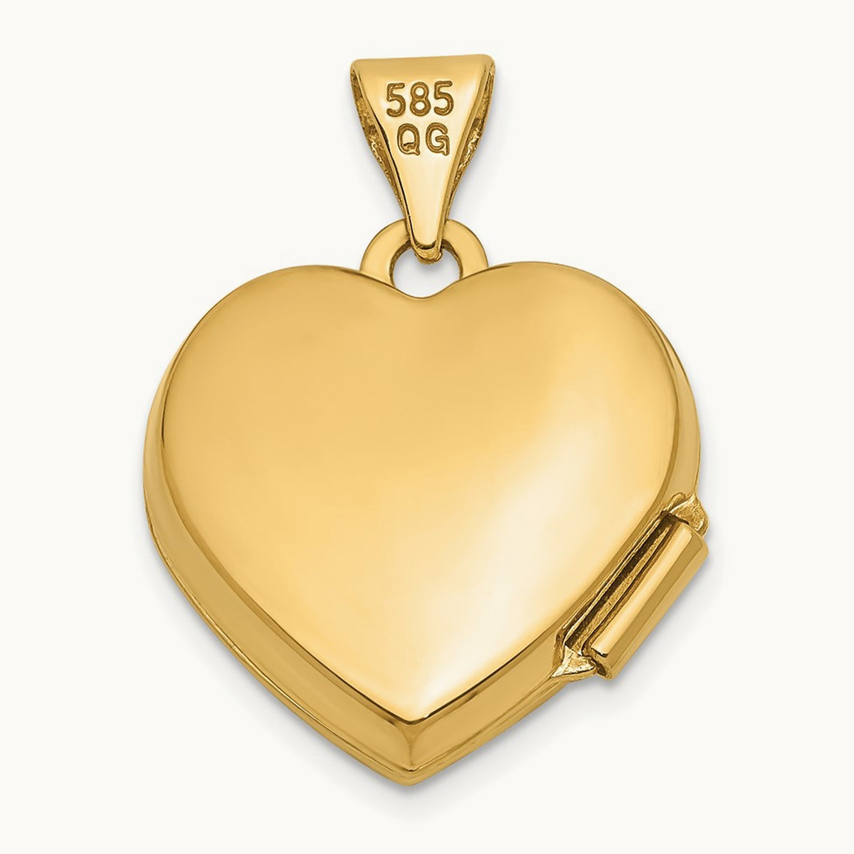 Floral Heart Locket, 15mm, 14K