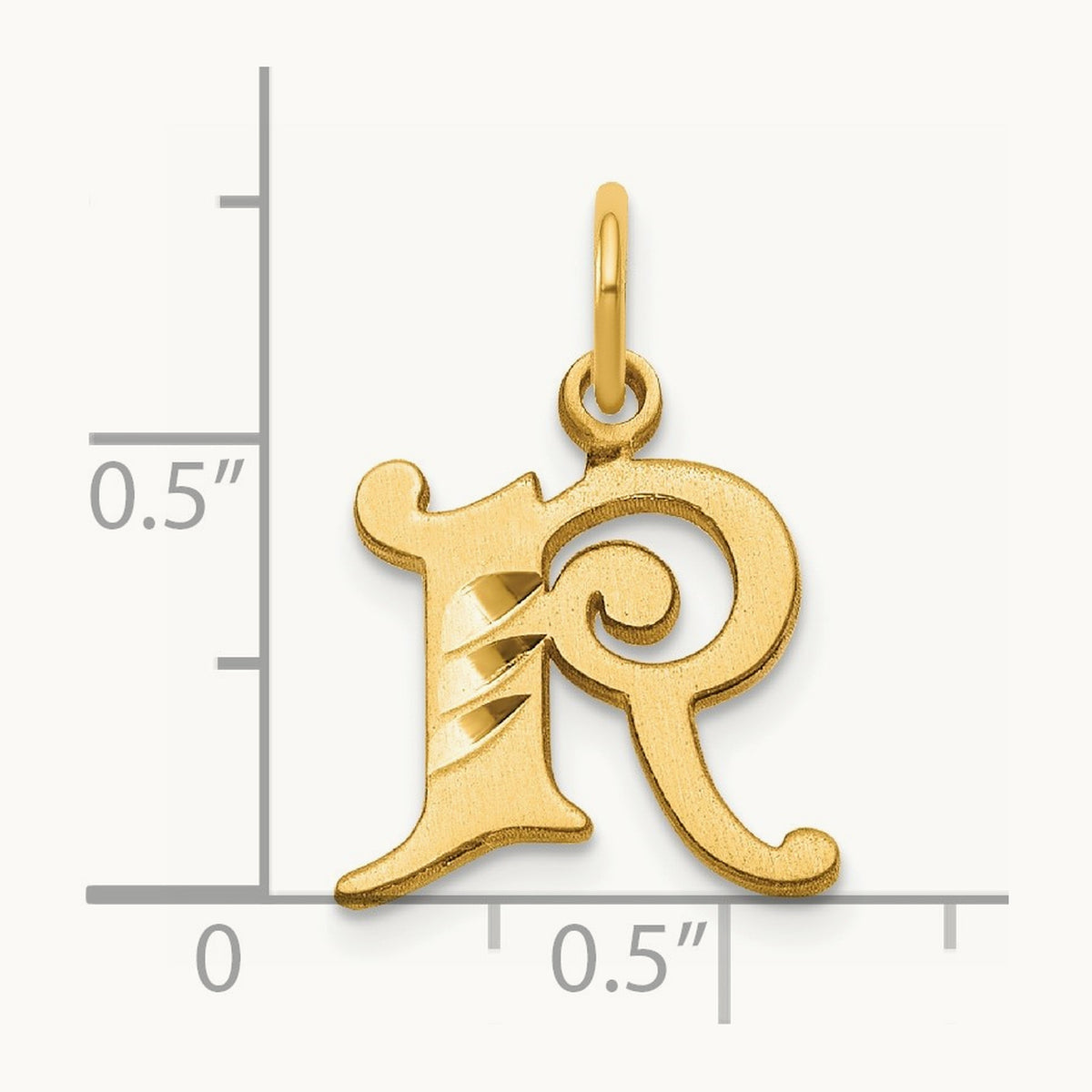 Diamond-cut Initial Charm — 14K Yellow Gold, R