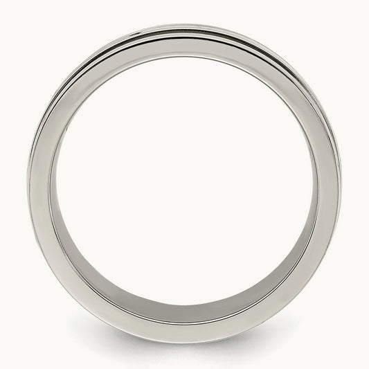 Polished with Yellow IP-plated Center Band, 8.00mm, Titanium