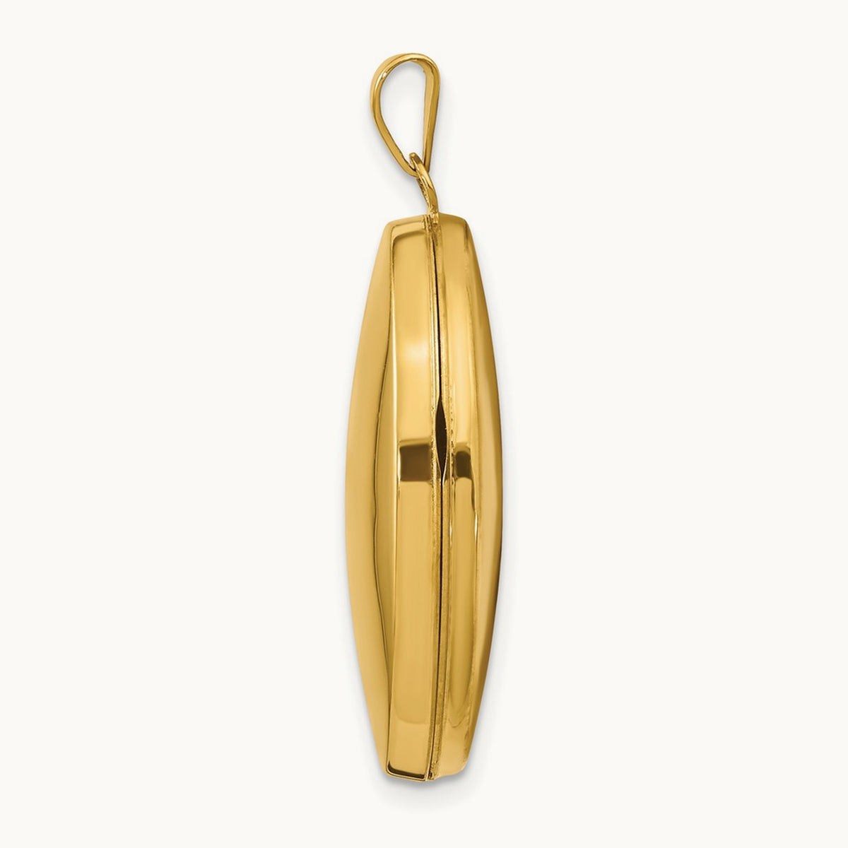 Polished Domed Oval Locket — 14K Yellow Gold