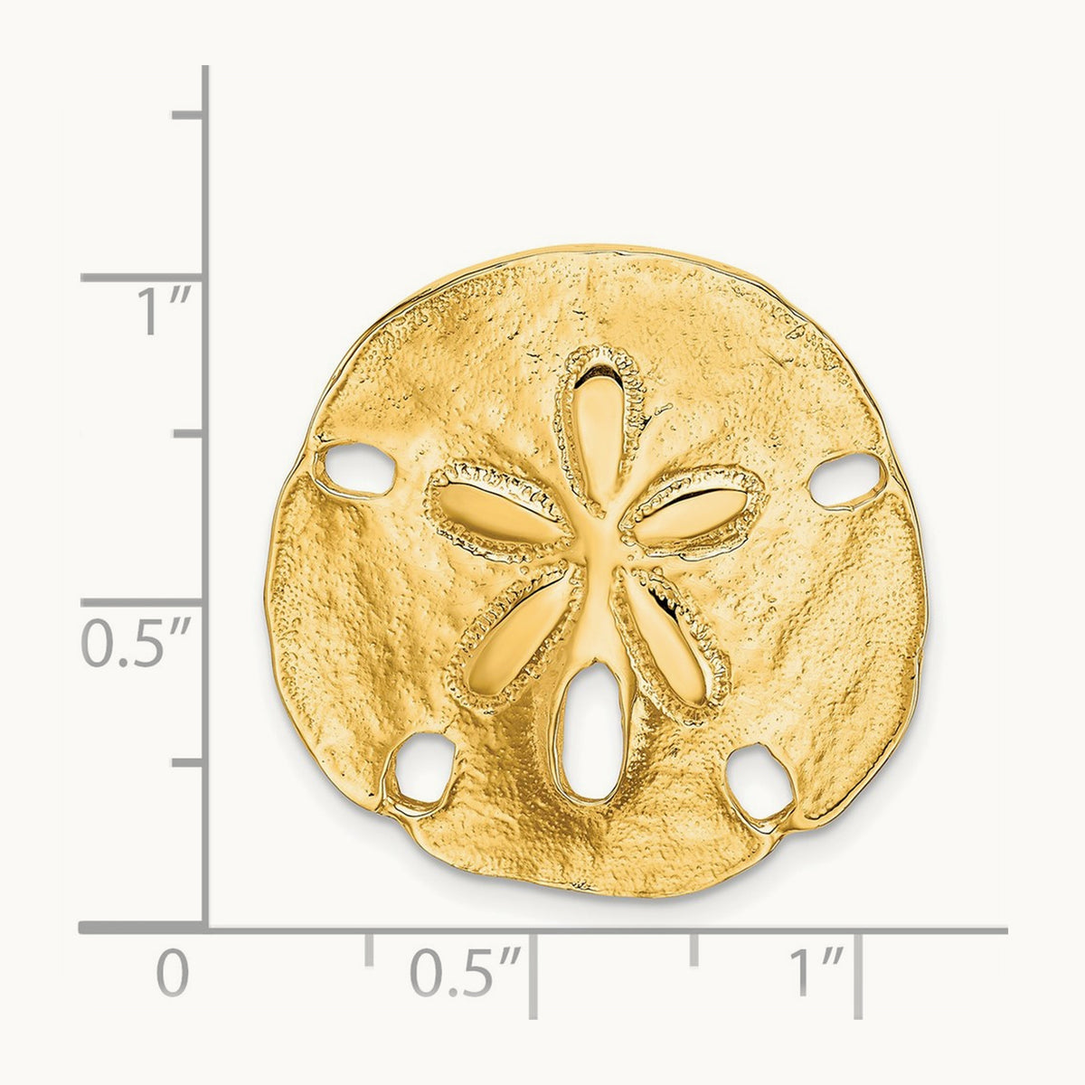Polished Fits up to on Both Small Sand Dollar Slide, 8mm, 14K