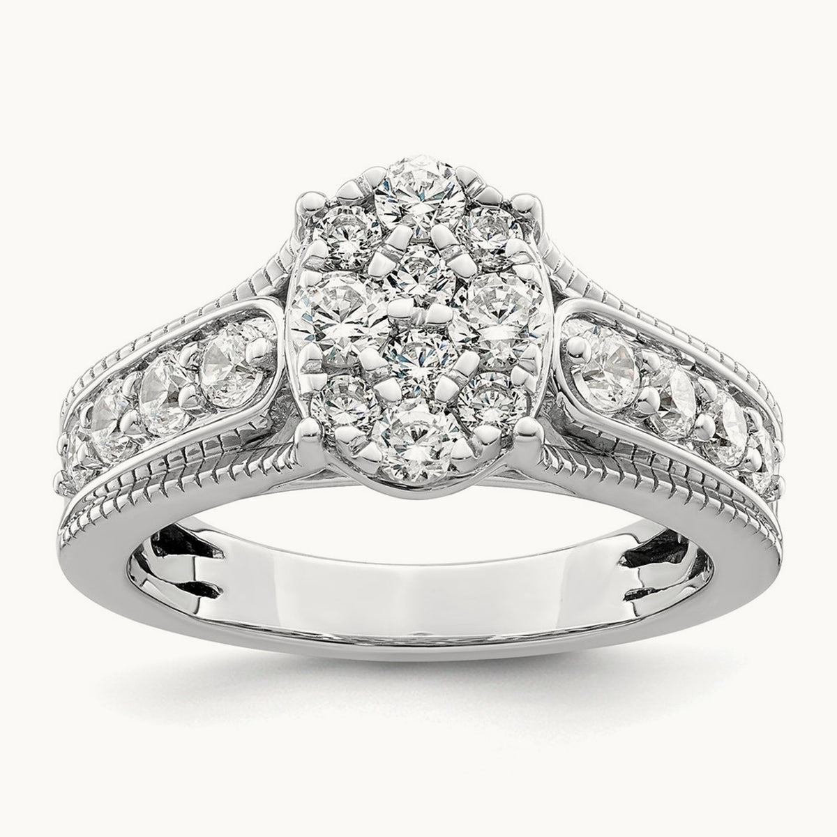 Cluster Engagement Ring, 1.00 ct tw Lab-Grown Diamond
