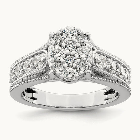 Cluster Engagement Ring, 1.00 ct tw Lab-Grown Diamond