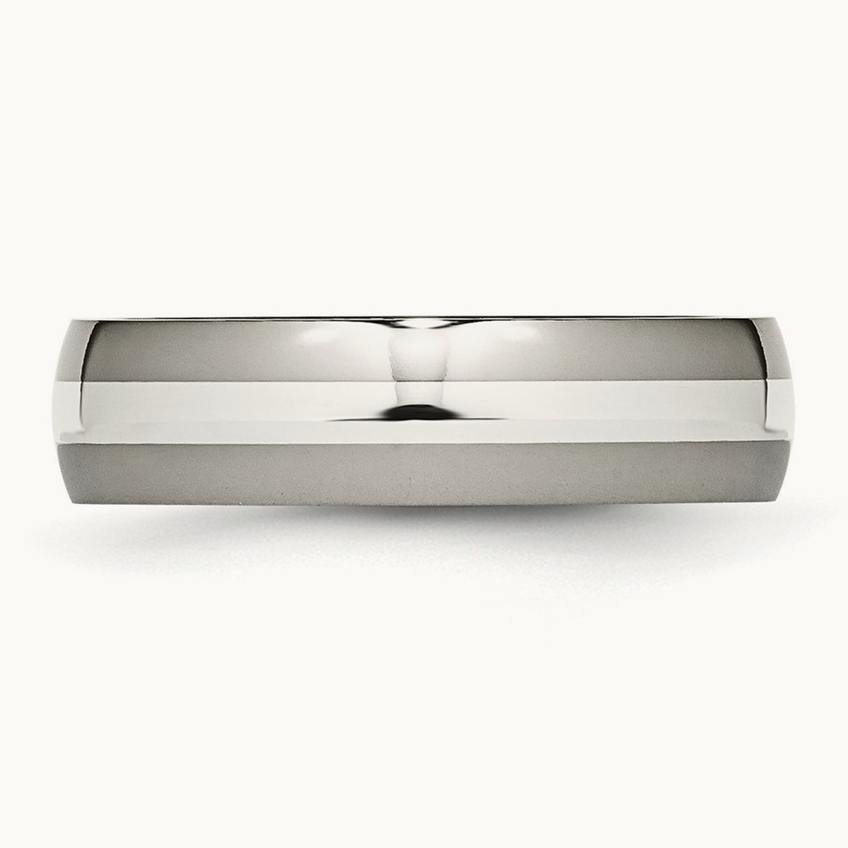 Polished w/ Inlay Band — Sterling Silver, 6mm