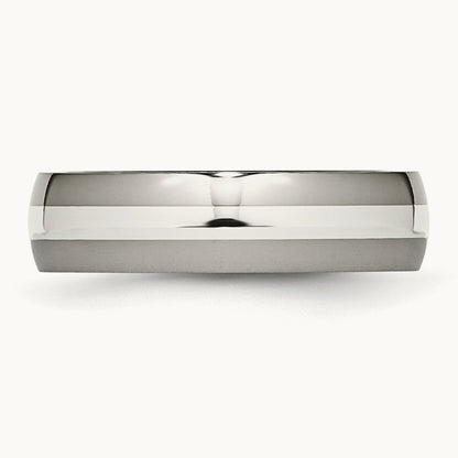 Polished w/ Inlay Band — Sterling Silver, 6mm