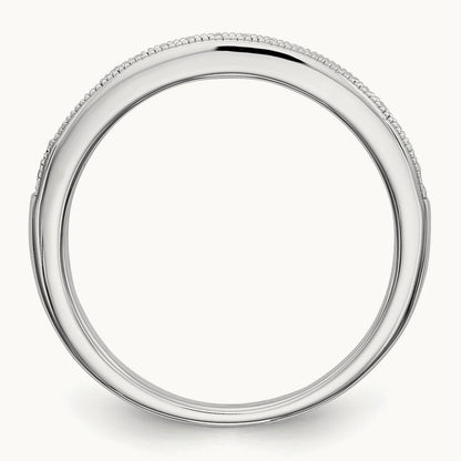 Diamond w/Sapphire Band, 14K White Gold