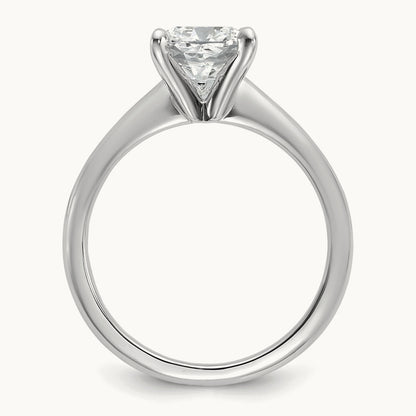 2 1/2ct Cert Lab Grown Diamond VS+ F+ Cushion Comp Solitaire Eng Ring, 14K White Gold