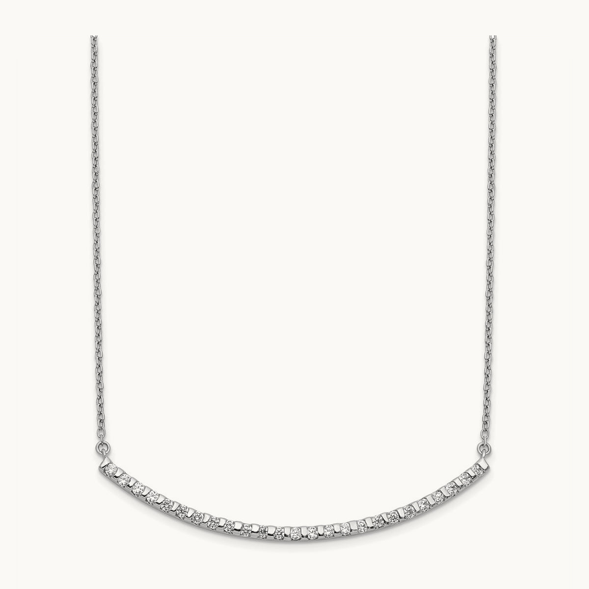 Curved Bar Necklace, 0.25-0.50 ct tw Lab-Grown Diamond — 1/2 ct, 14K White Gold