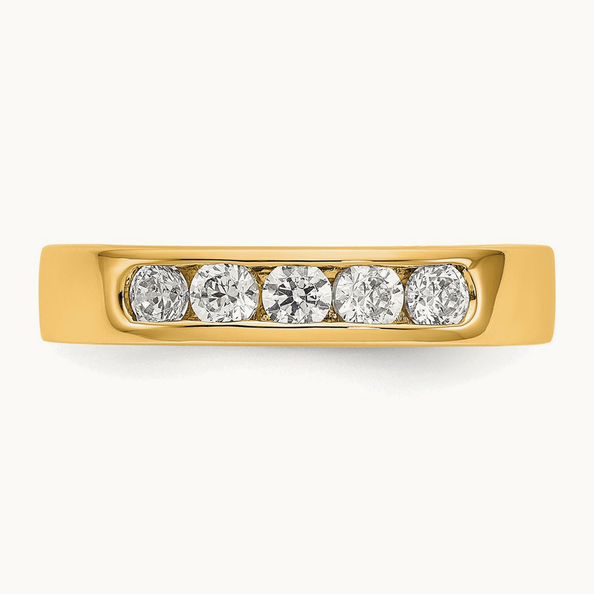 Setting: 5- Stone Closed Channel Band Mounting, 2.9mm, 14K Gold — 14K Yellow Gold
