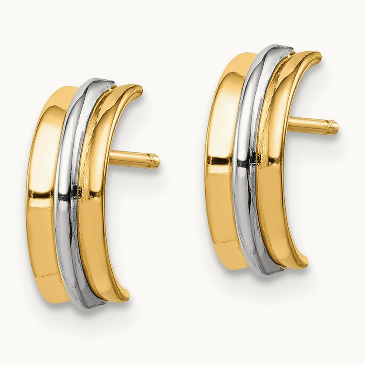 Post Earrings with rhodium — 11mm