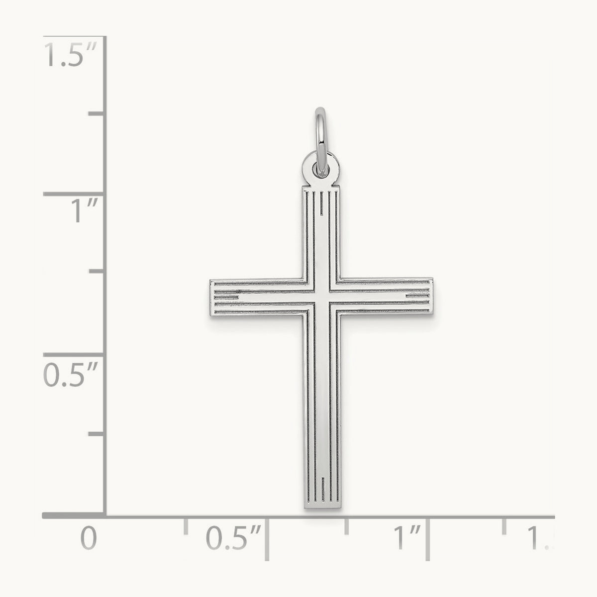 Laser Designed Cross Pendant, 14K White Gold