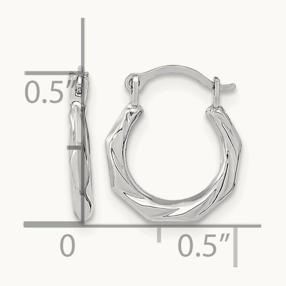 Polished Twist Hoop Earrings — 14K White Gold