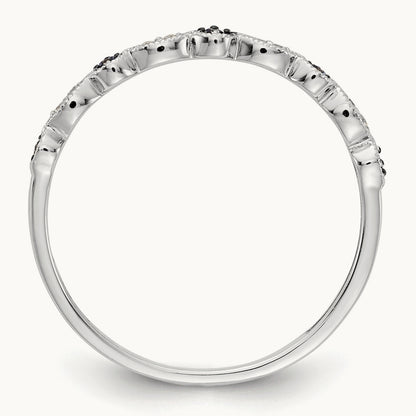 Blue/White Diamond Fancy Band, 14K White Gold