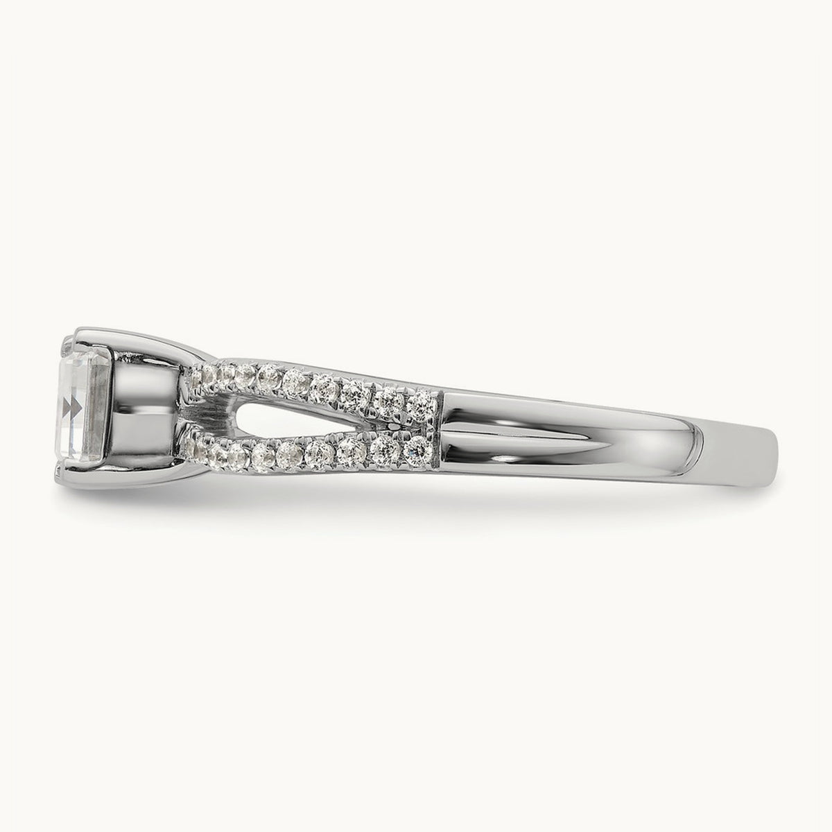 East West Emerald Semi-Mount Engagement Ring — 1 ct, 7