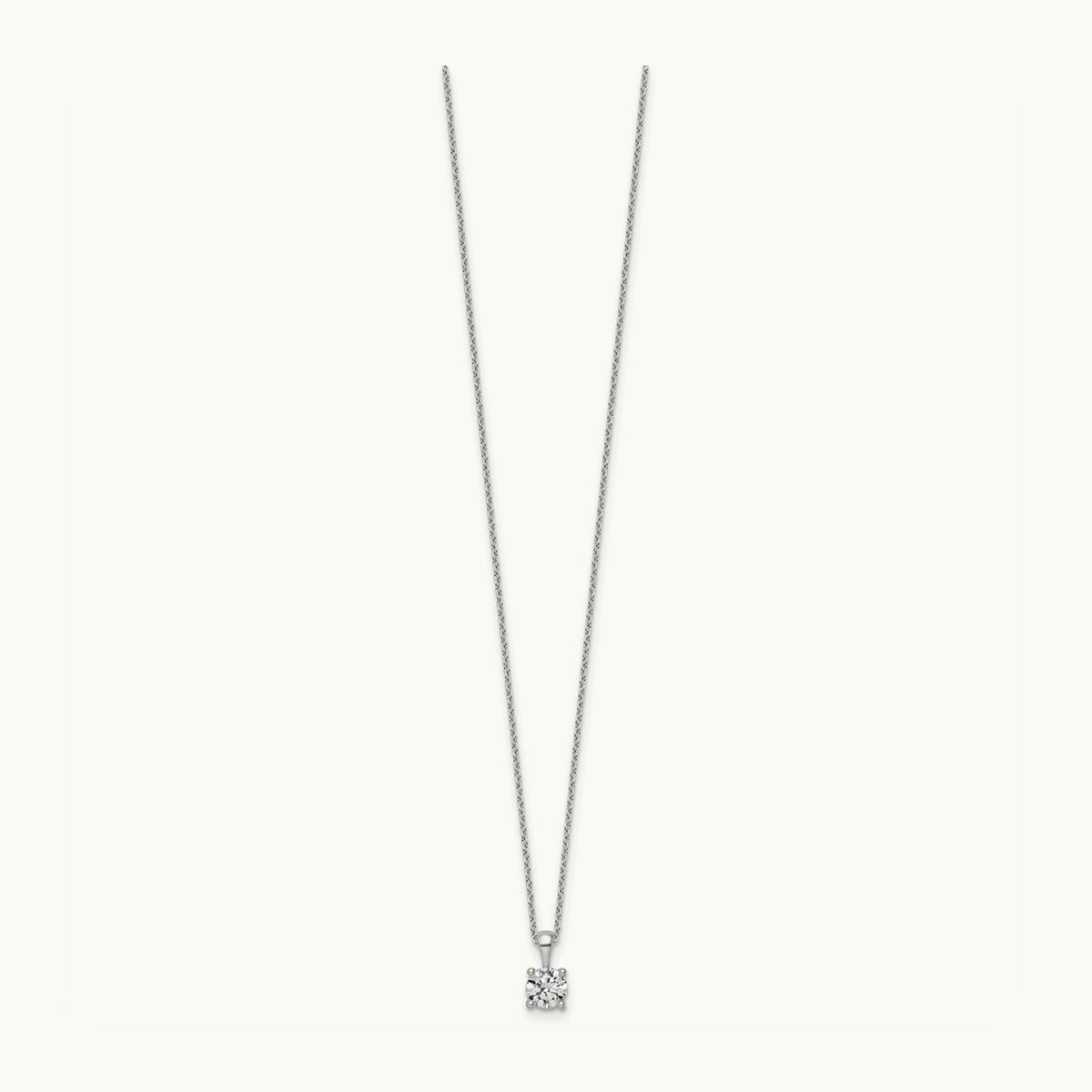 Four-Prong Pendant Necklace, 0.50-2.00 ct tw Lab-Grown Diamond — 3/4 ct, 14K White Gold