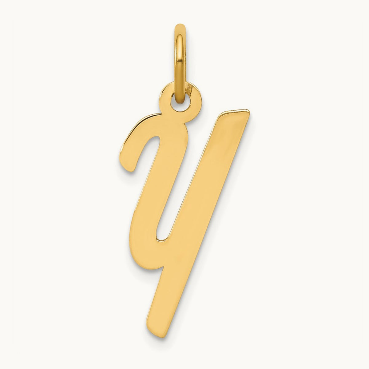 Medium Script Initial Charm — 14K Yellow Gold, Y
